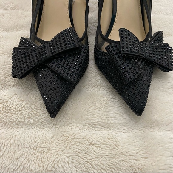 Jessica Simpson Ranika Pump Black Studded Bow Heels Size 9 - Picture 4 of 17